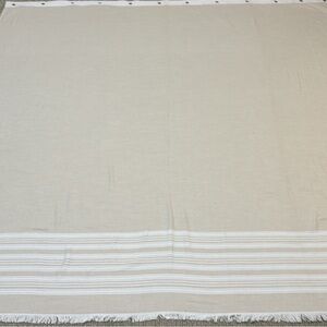 100% Cotton Neutral and White Striped Shower Curtain